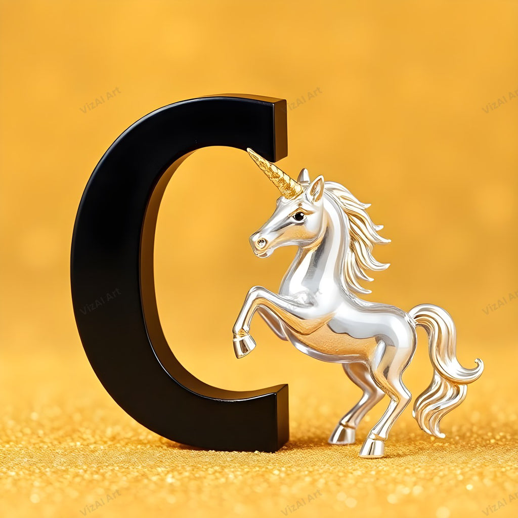 Unicorn alphabet letter C