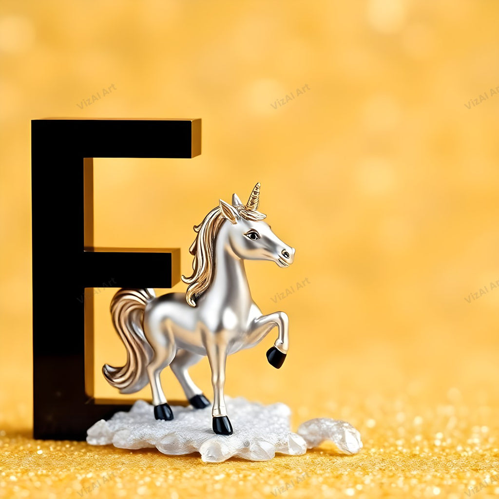 Unicorn alphabet letter E
