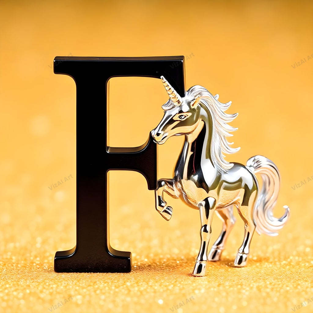 Unicorn alphabet letter F