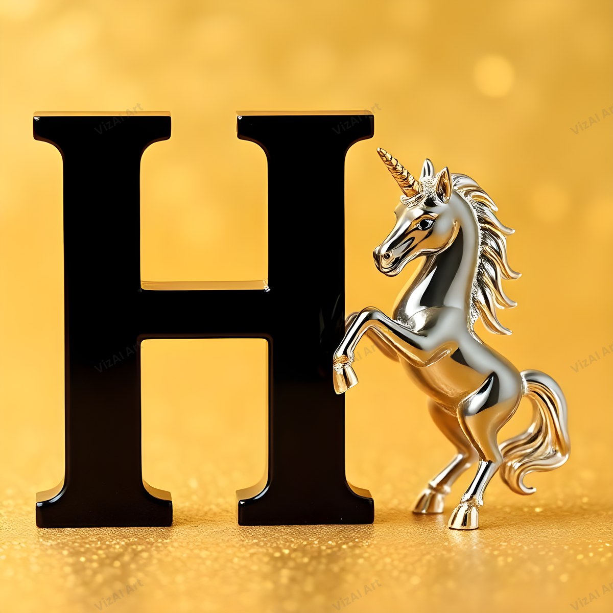 Unicorn alphabet letter H