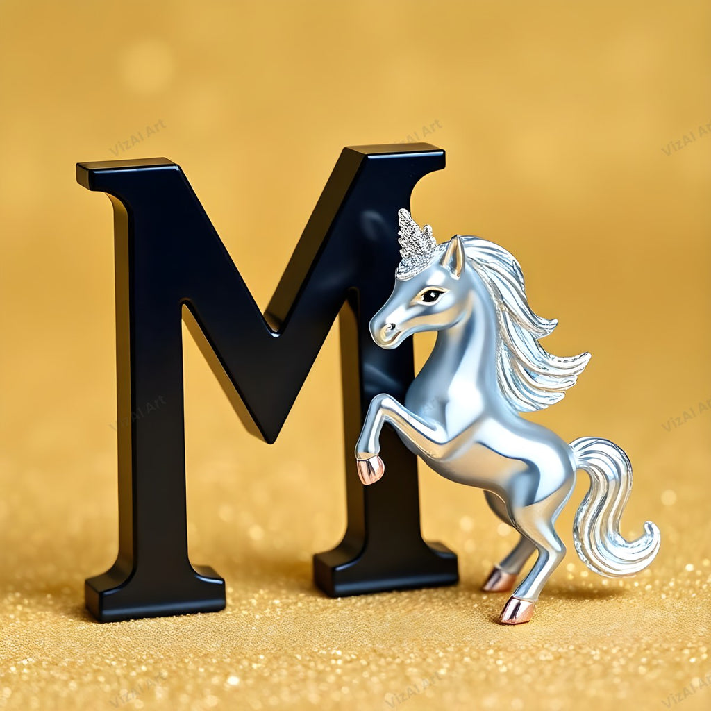 Unicorn alphabet letter M