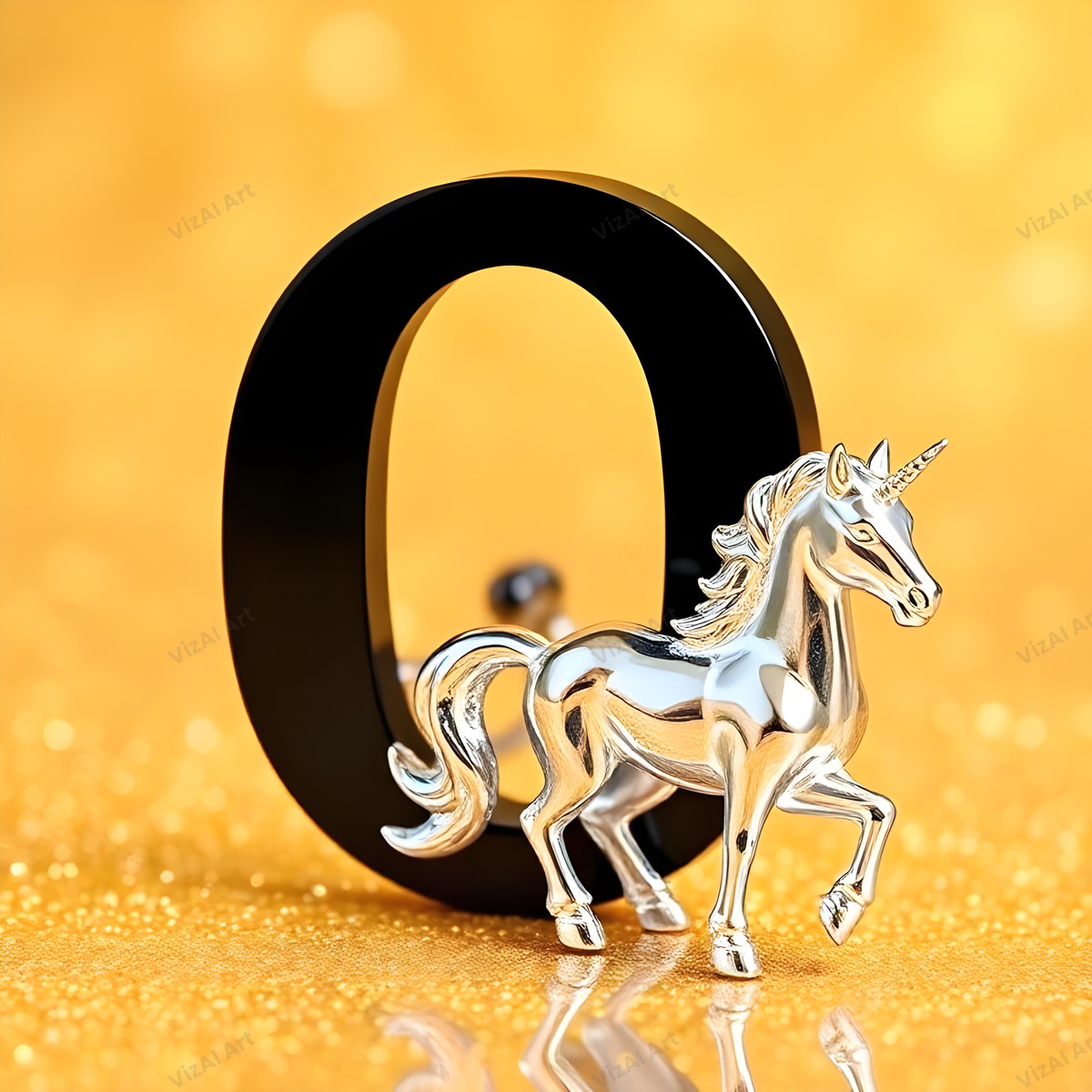 Unicorn alphabet letter O