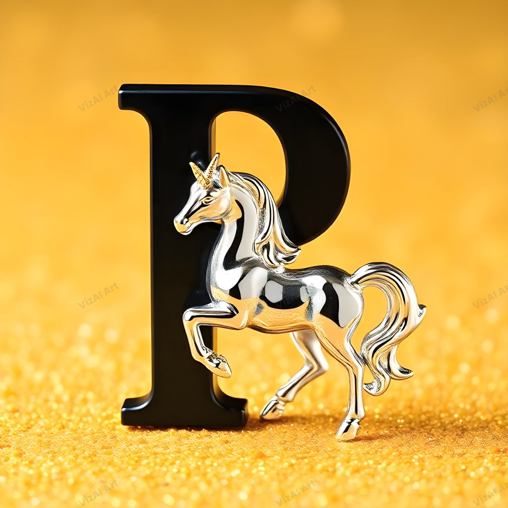 Unicorn alphabet letter P