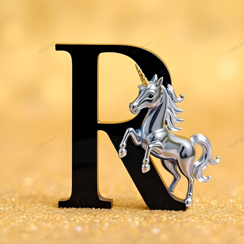 Unicorn alphabet letter R