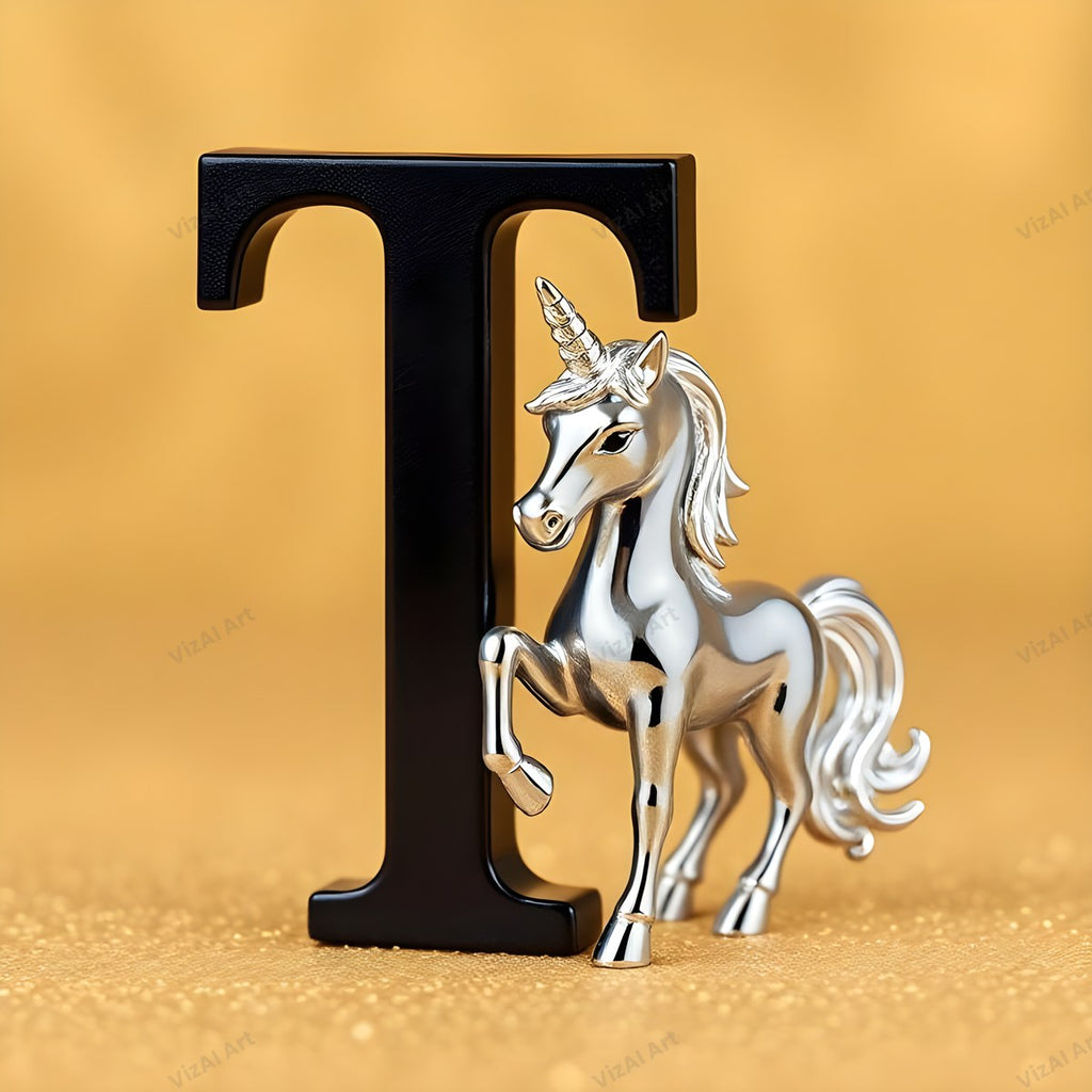 Unicorn alphabet letter T