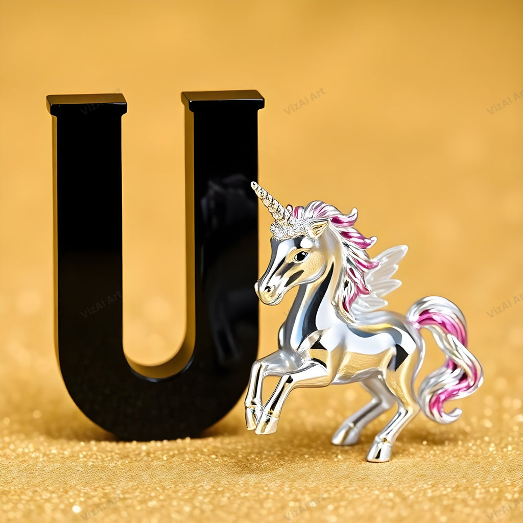 Unicorn alphabet letter U