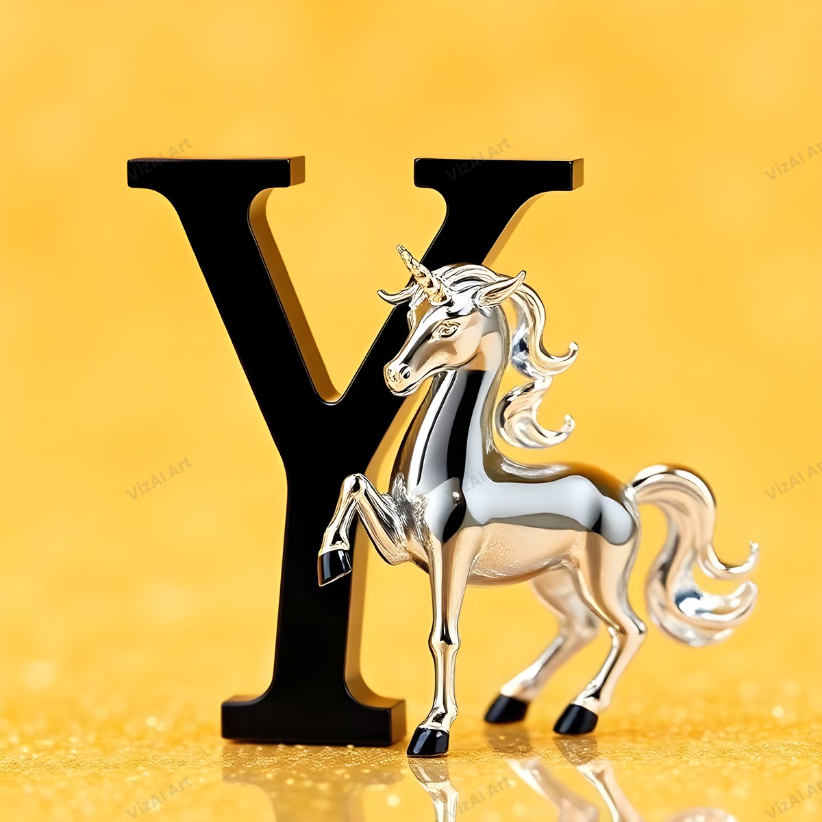 Unicorn alphabet letter Y