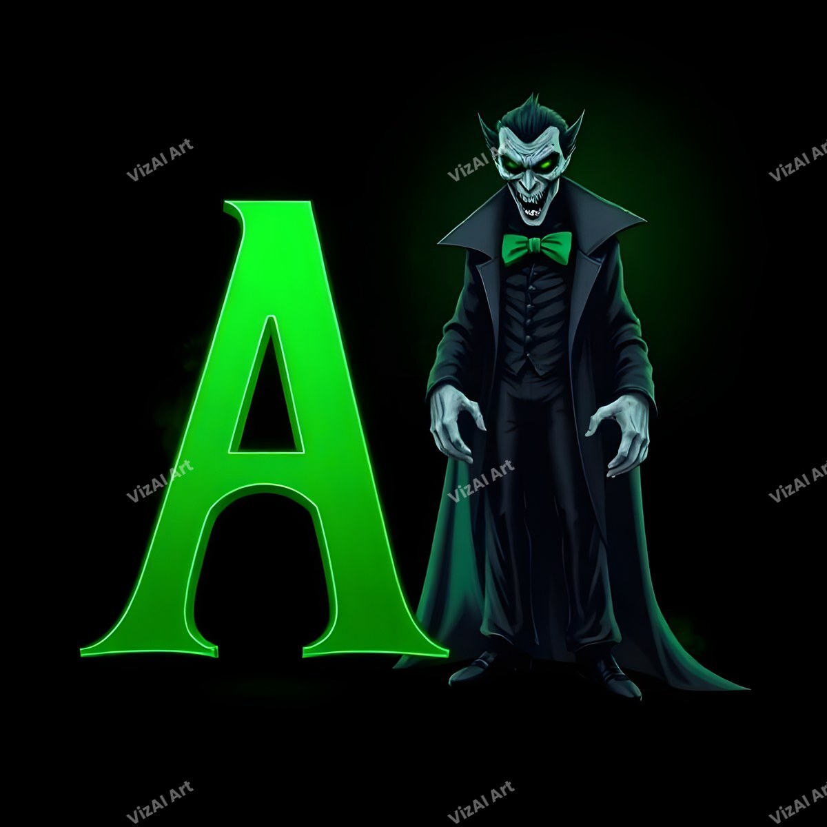 Vampire alphabet letter A
