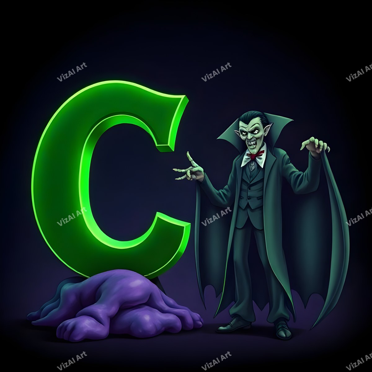 Vampire alphabet letter C