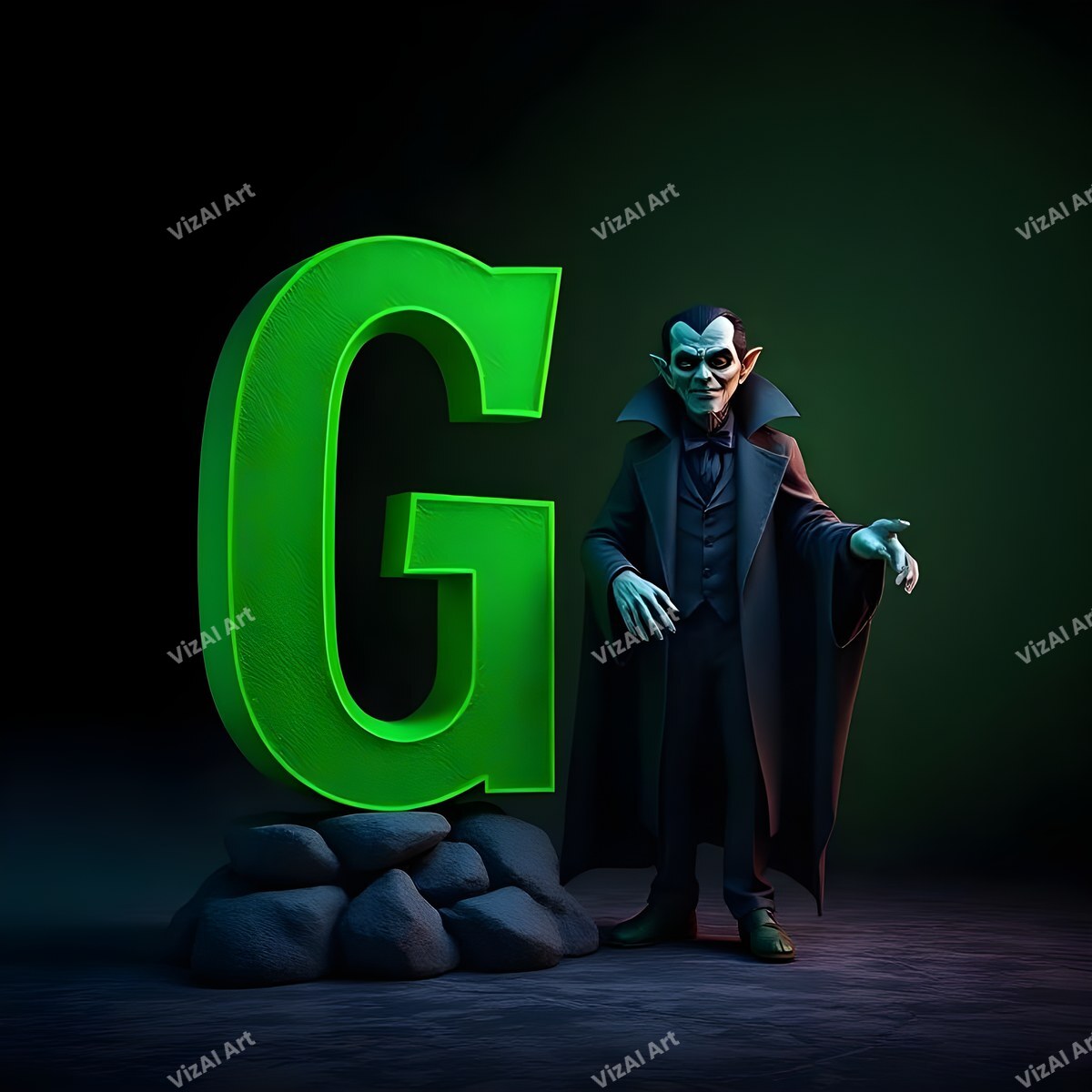 Vampire alphabet letter G
