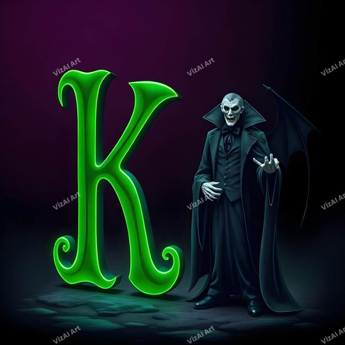 Vampire alphabet letter K