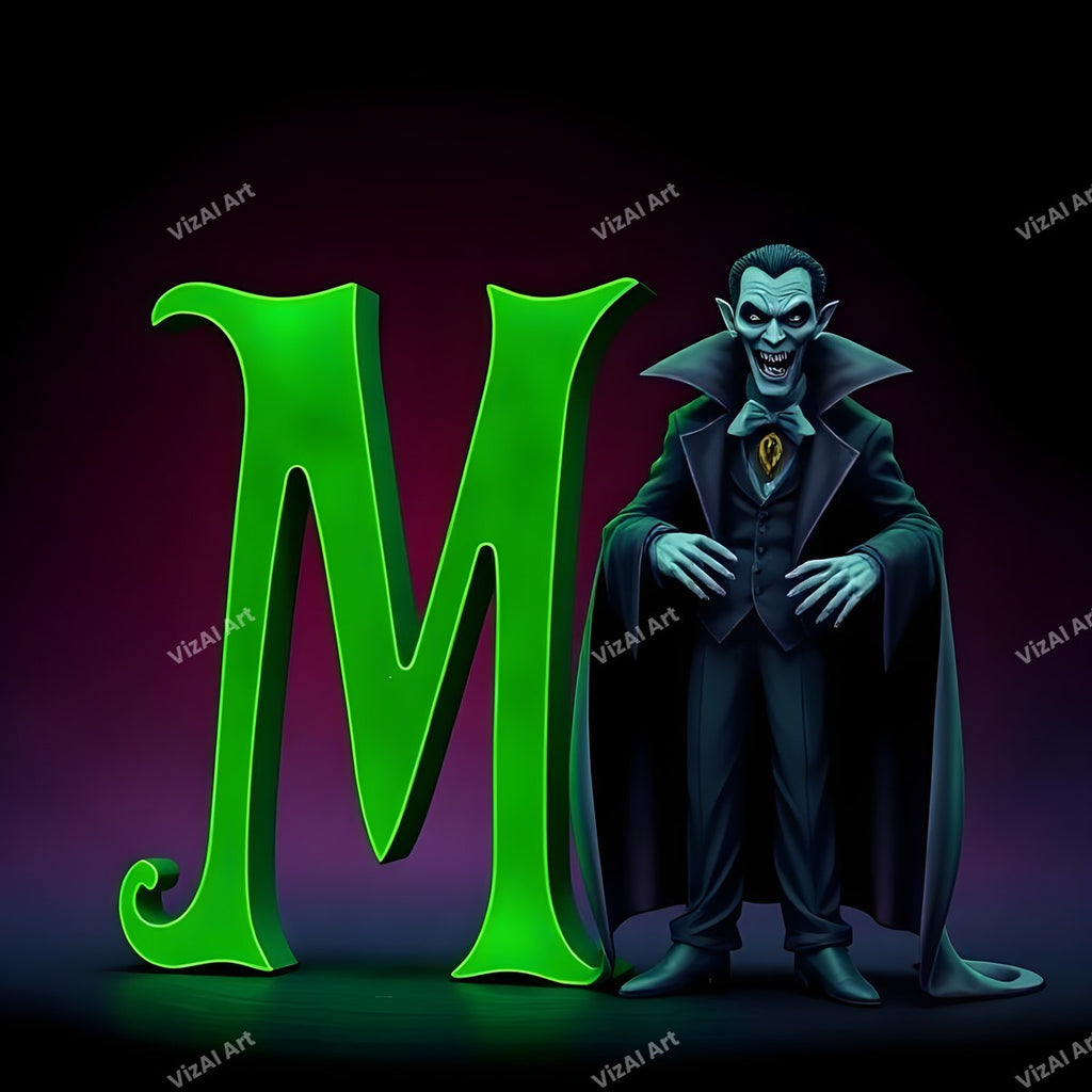 Vampire alphabet letter M
