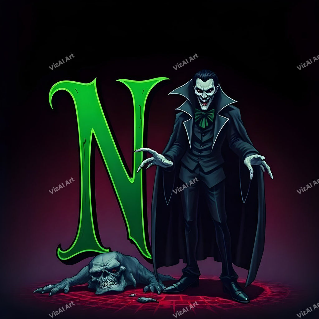 Vampire alphabet letter N