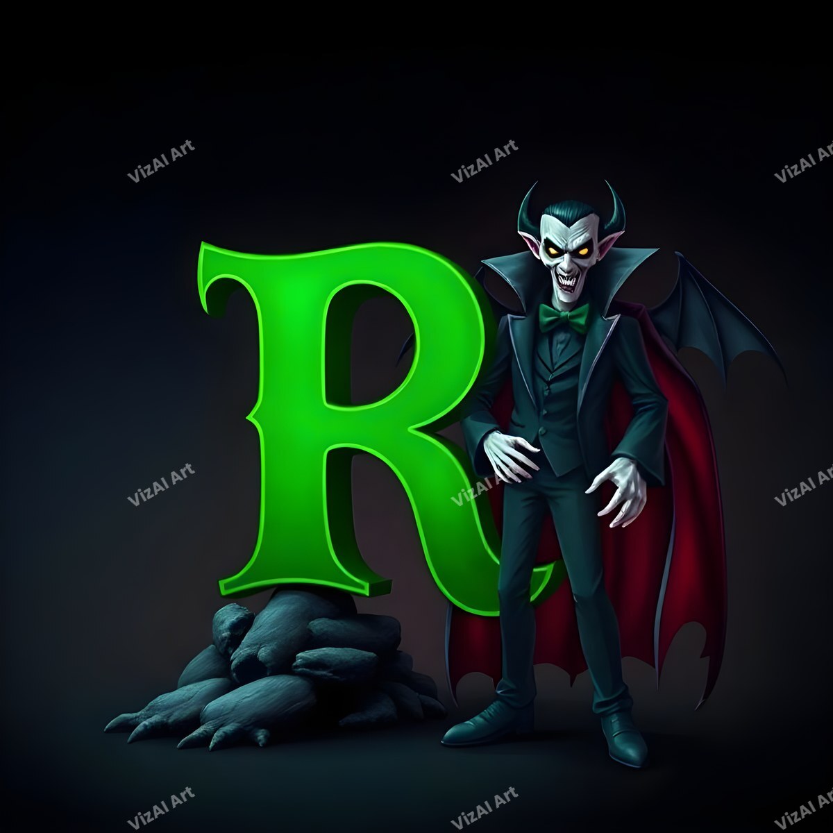 Vampire alphabet letter R