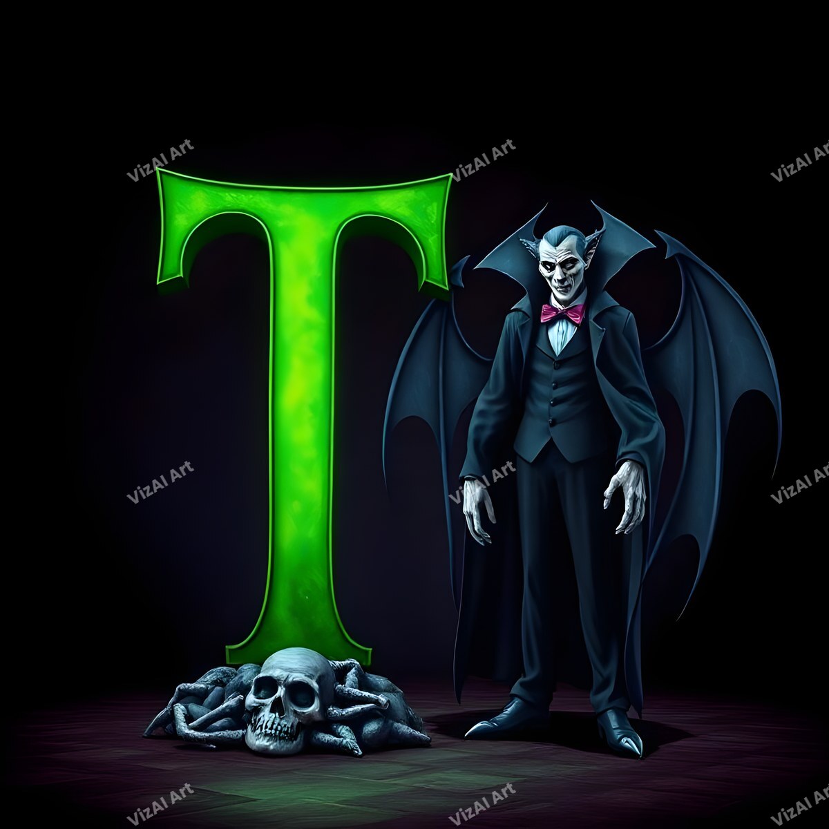 Vampire alphabet letter T