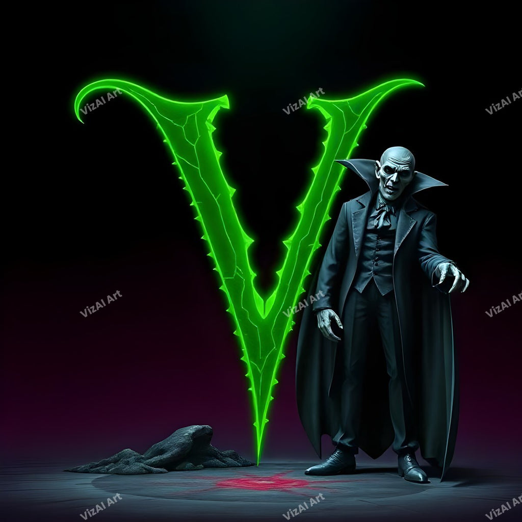 Vampire alphabet letter V