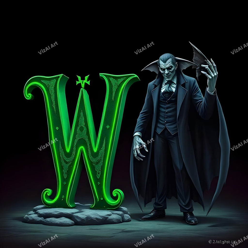 Vampire alphabet letter W