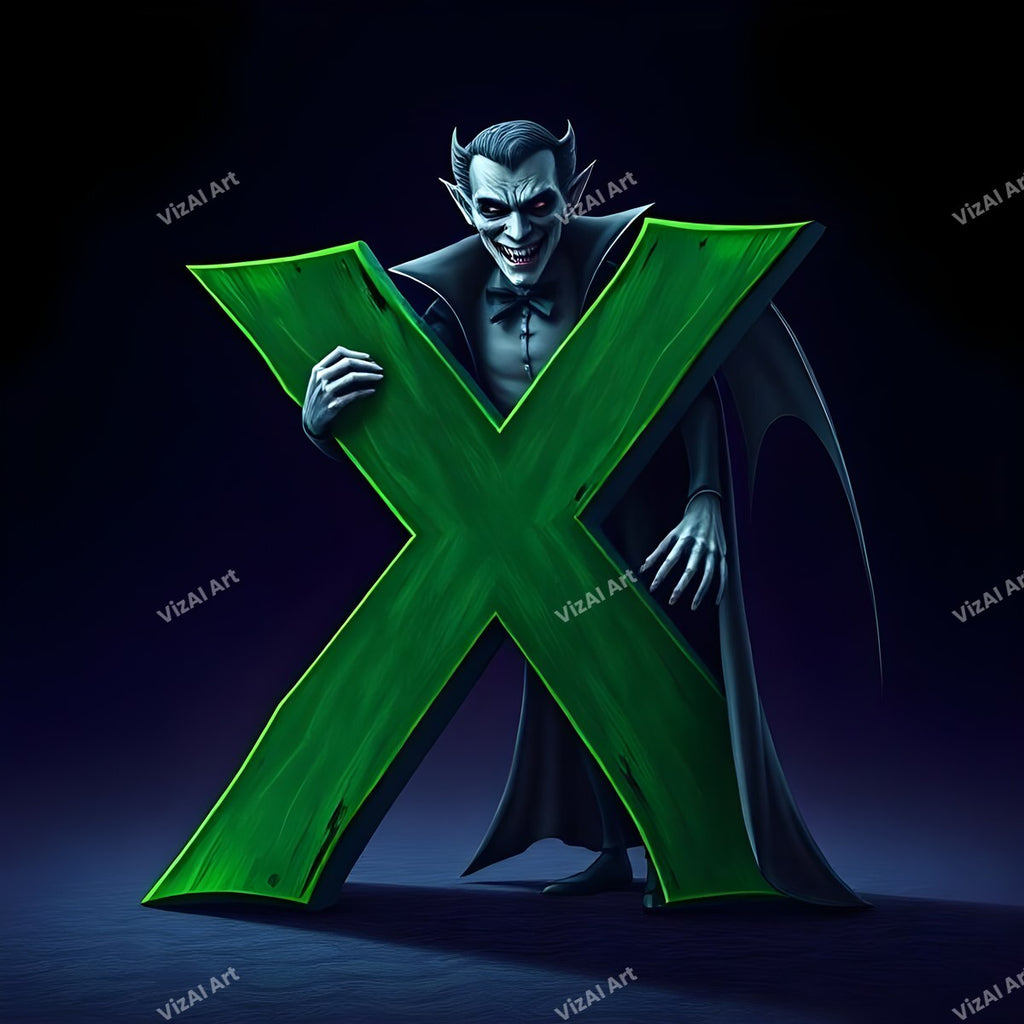 Vampire alphabet letter X