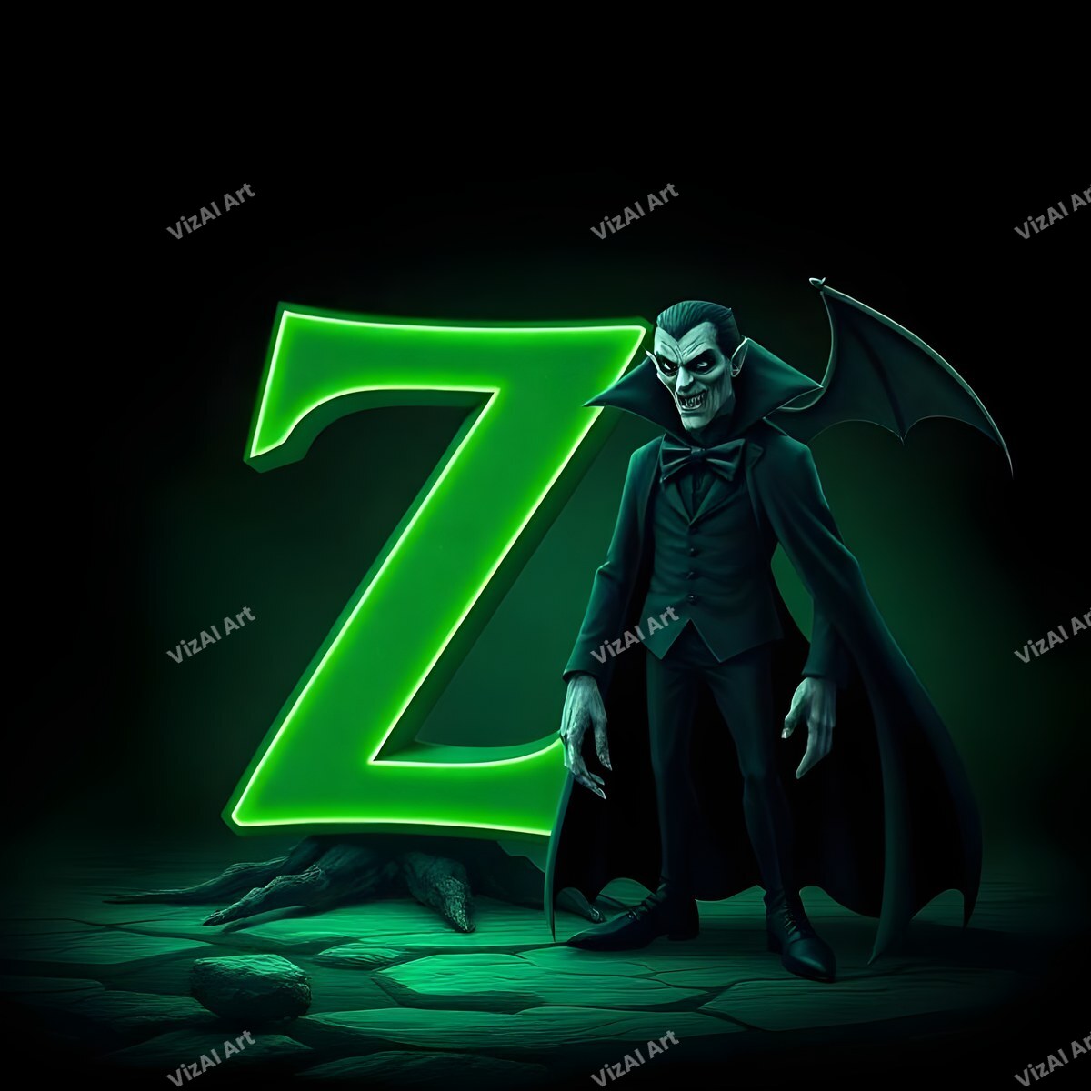 Vampire alphabet letter Z