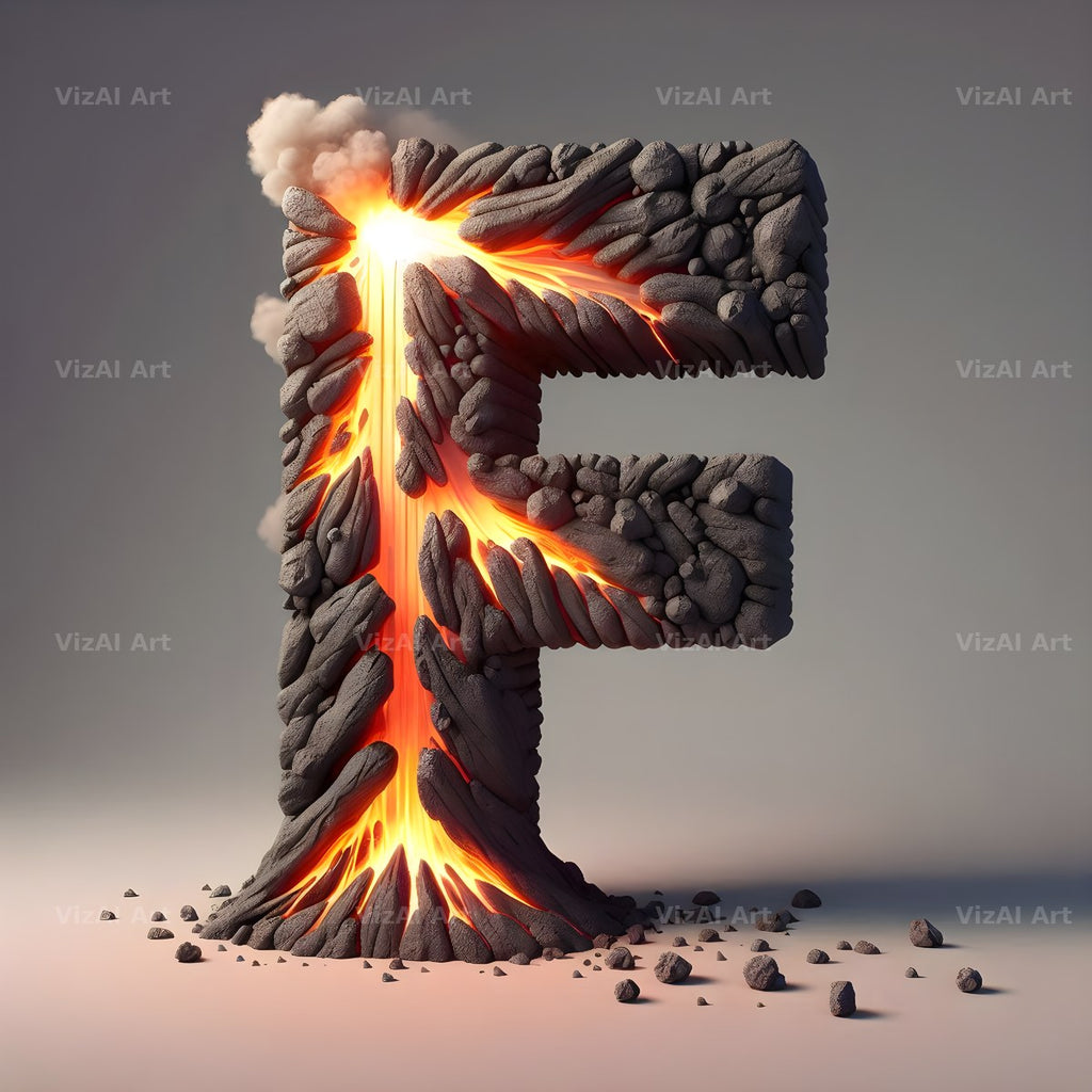Volcano alphabet letter F