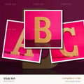 Wood Block Pink alphabet — choose an individual printable letter