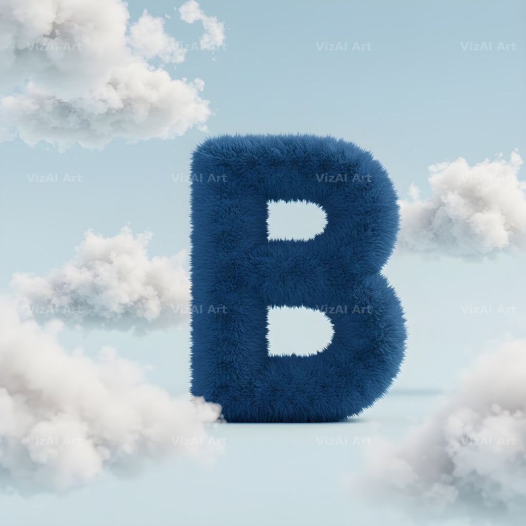 Cloud alphabet letter B