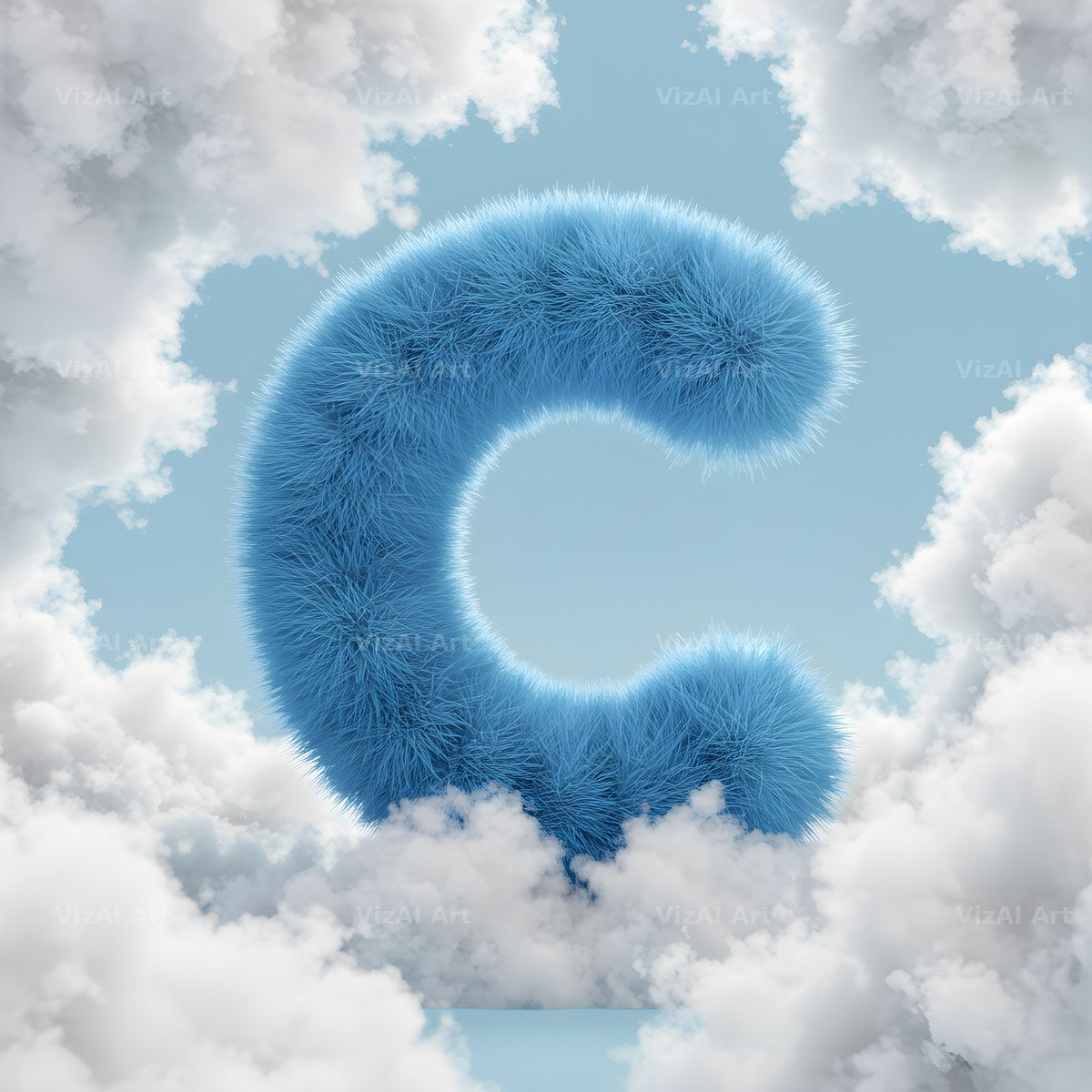Cloud alphabet letter C