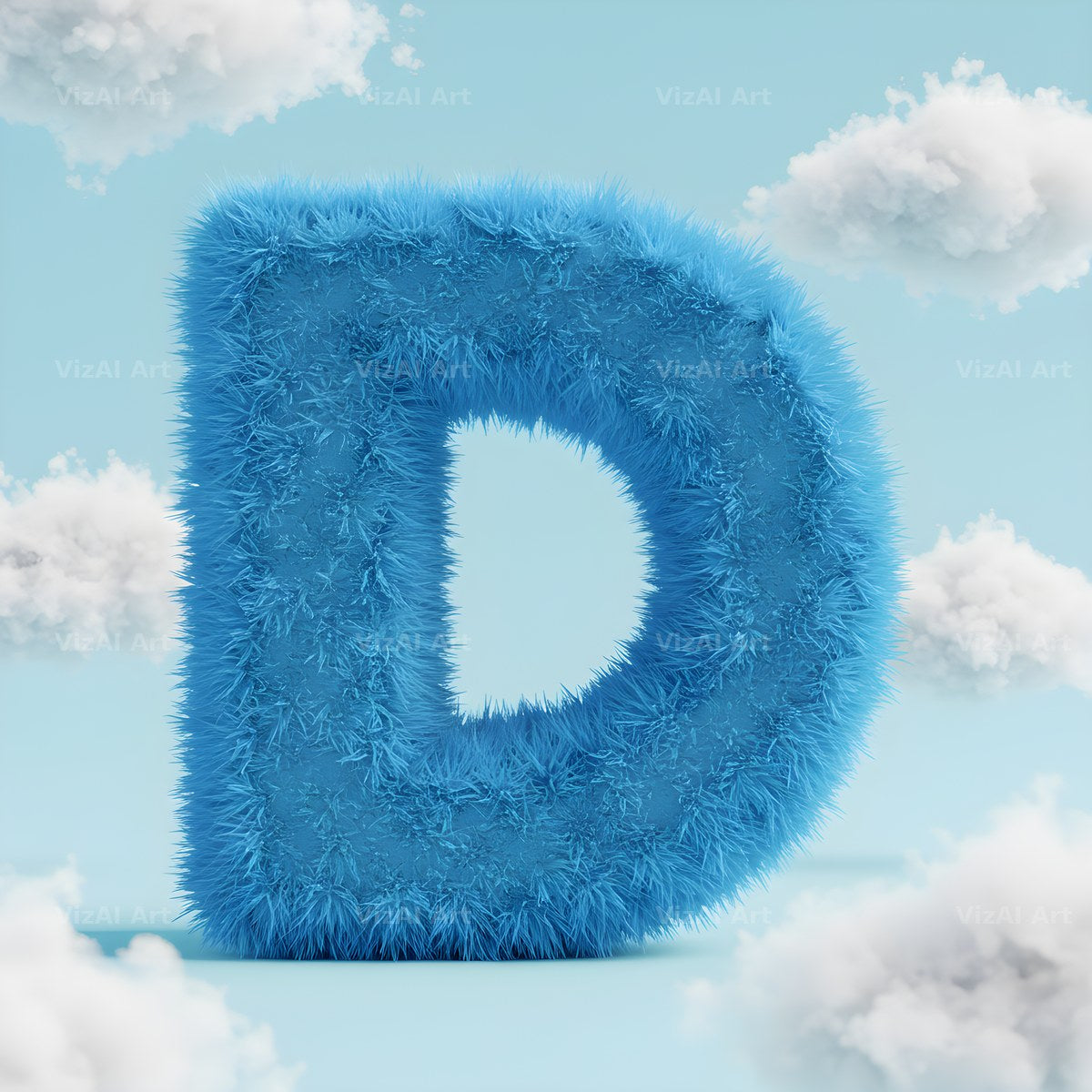 Cloud alphabet letter D