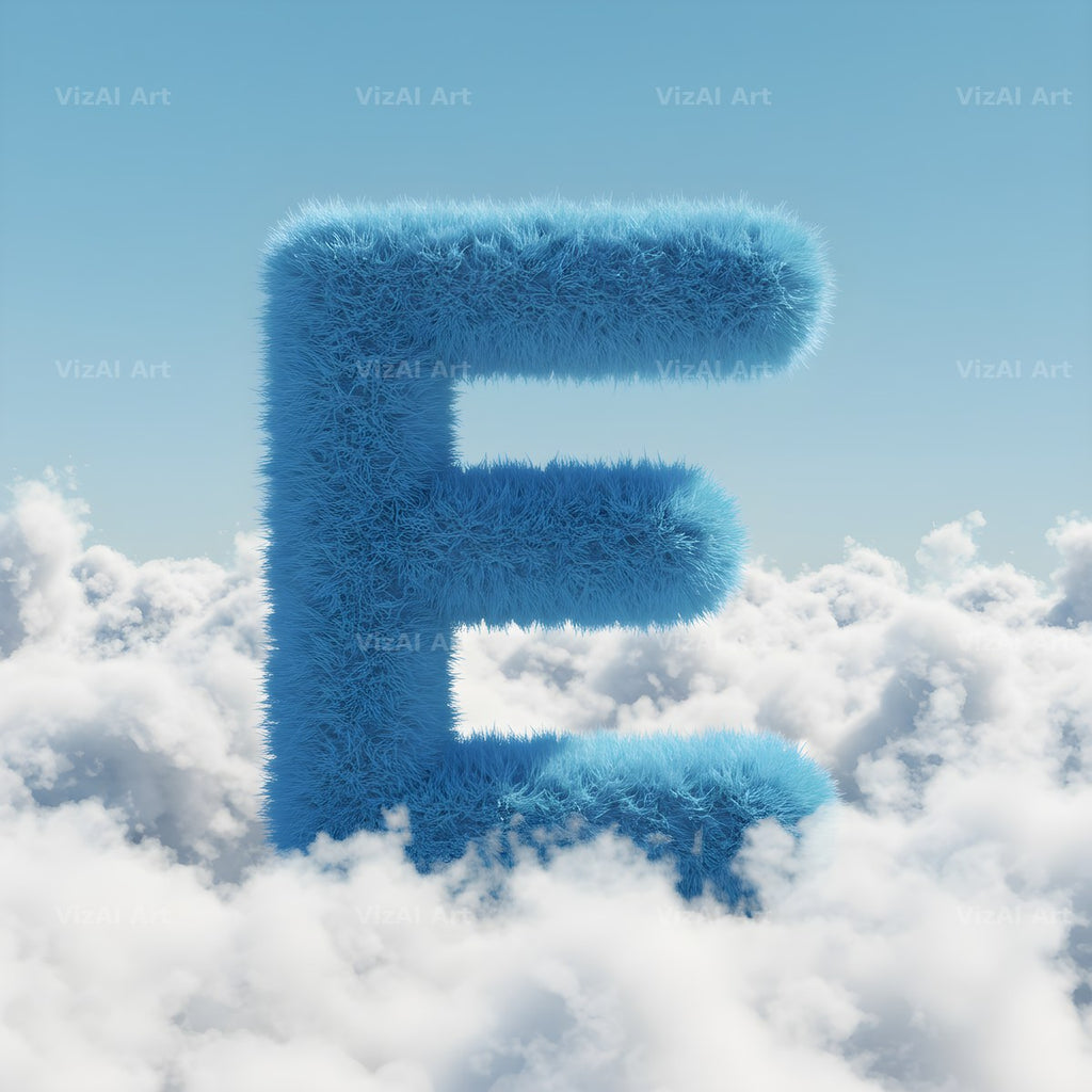 Cloud alphabet letter E
