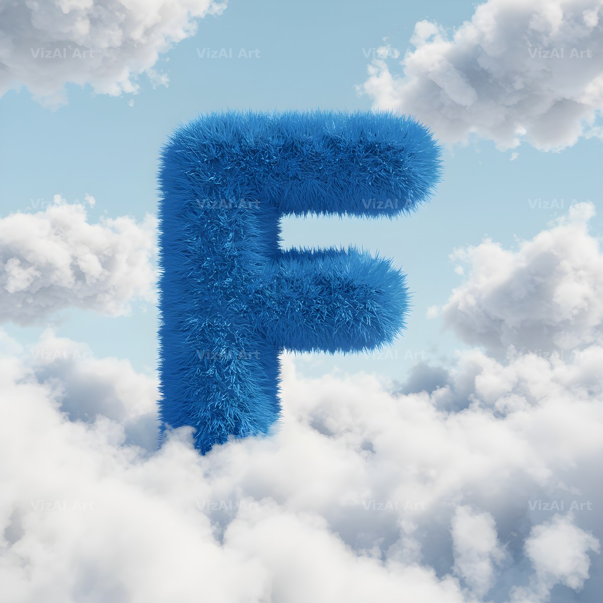 Cloud alphabet letter F