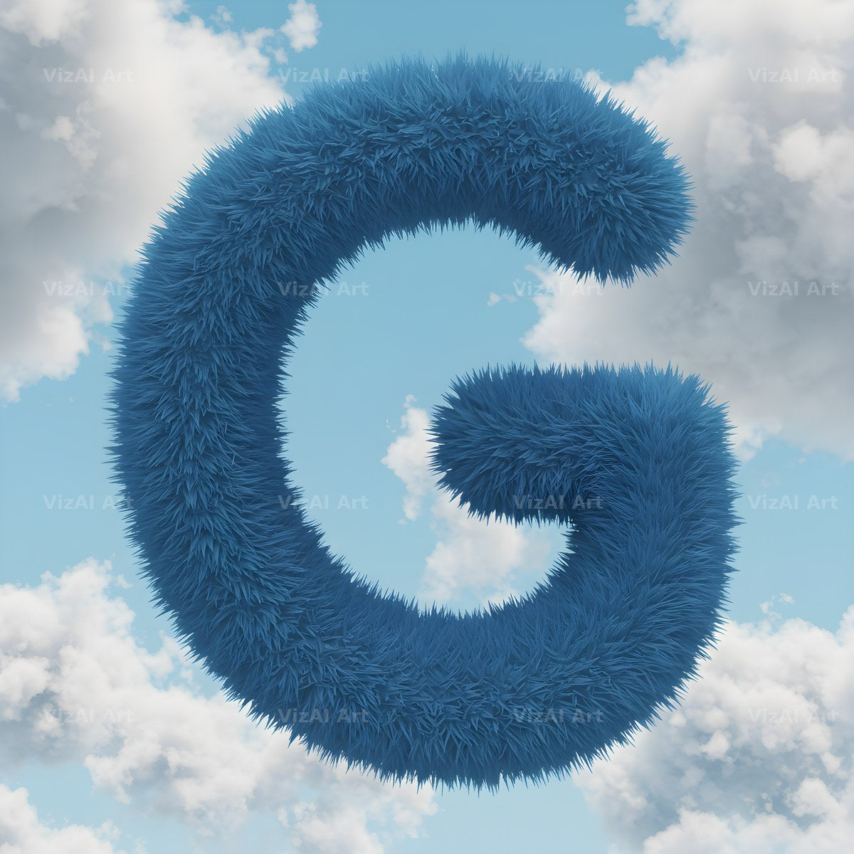 Cloud alphabet letter G