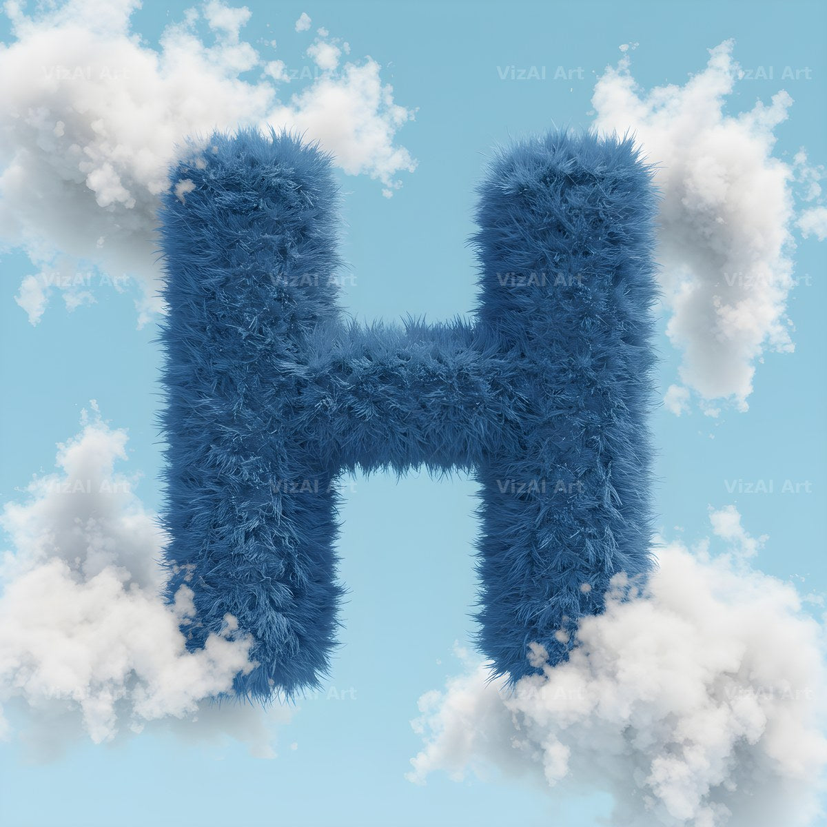 Cloud alphabet letter H