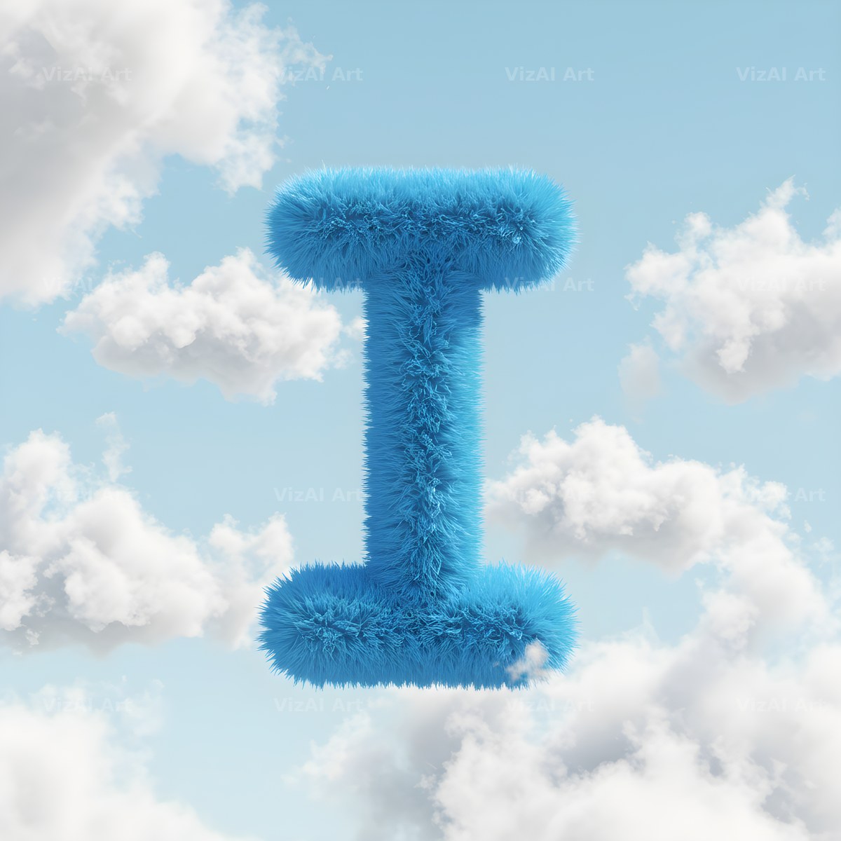 Cloud alphabet letter I