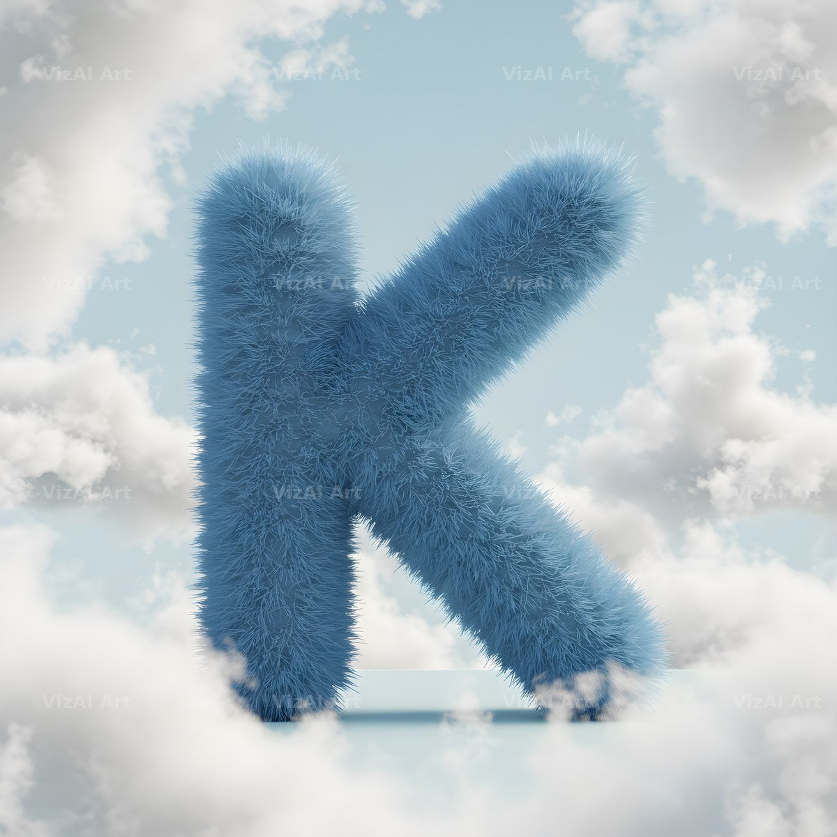 Cloud alphabet letter K