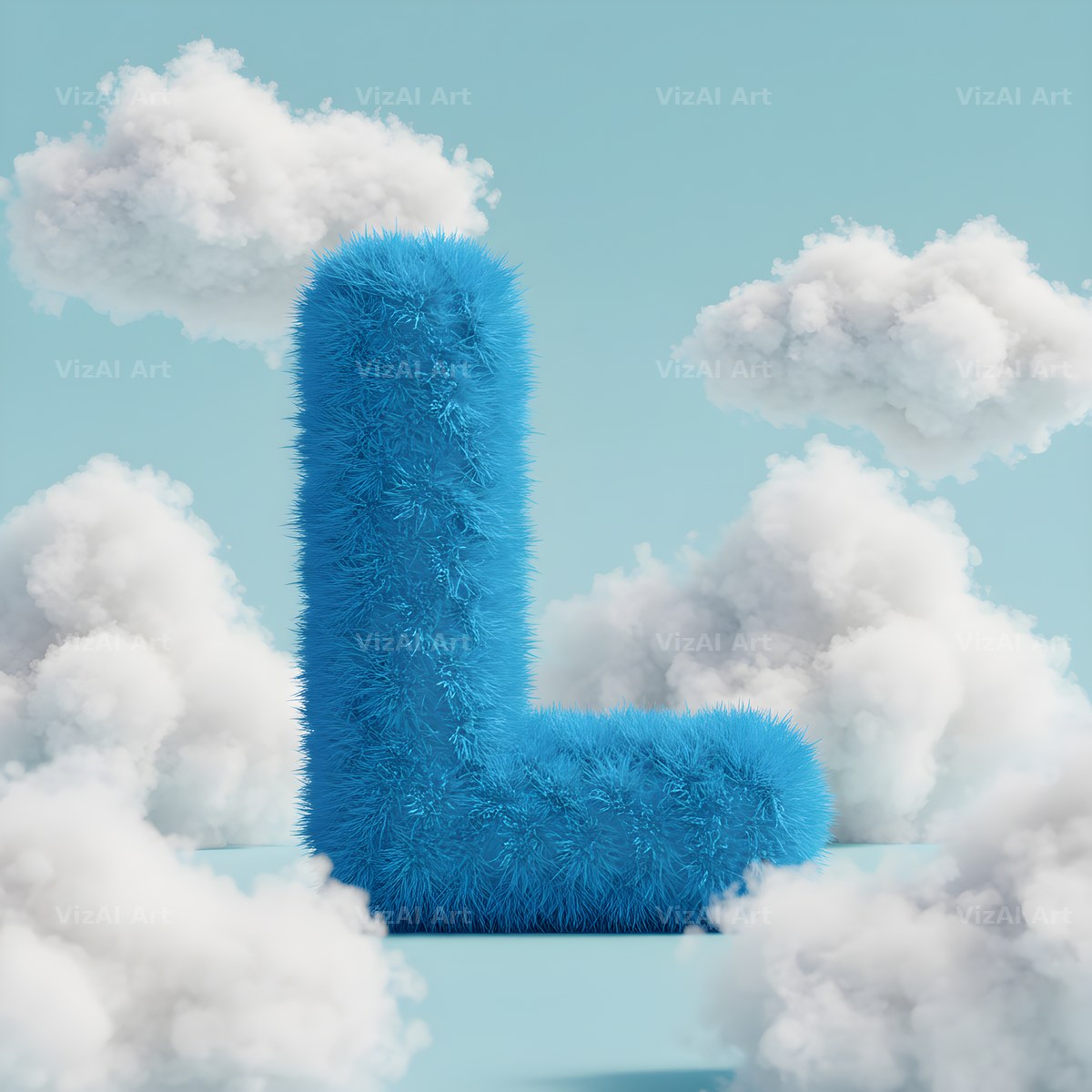 Cloud alphabet letter L