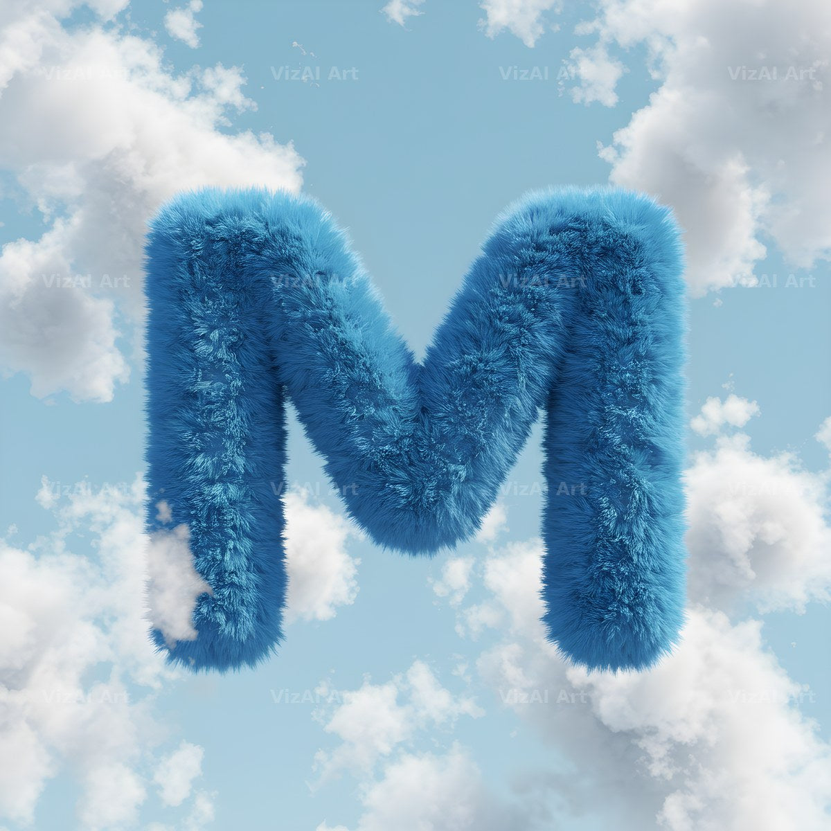 Cloud alphabet letter M
