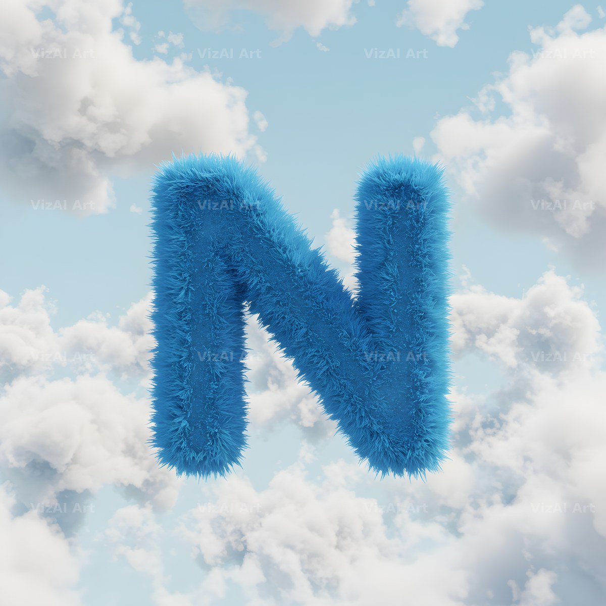 Cloud alphabet letter N