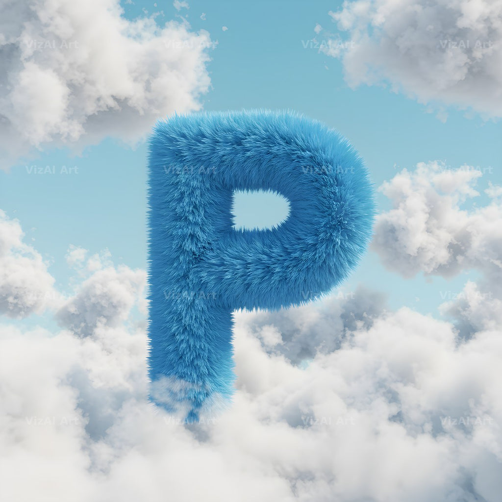Cloud alphabet letter P