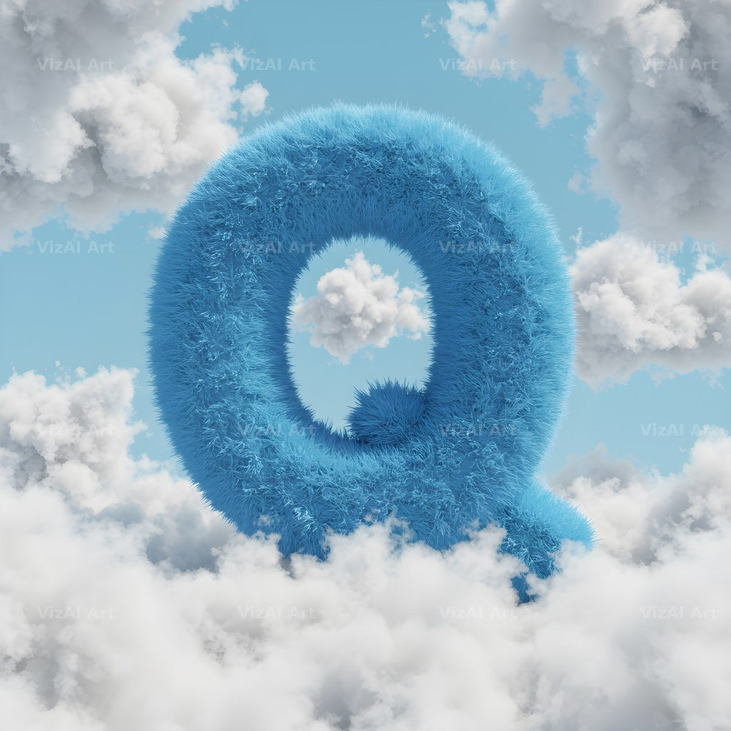 Cloud alphabet letter Q