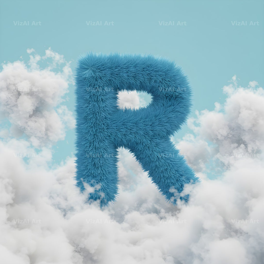 Cloud alphabet letter R