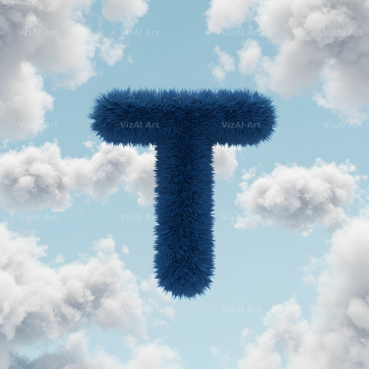 Cloud alphabet letter T
