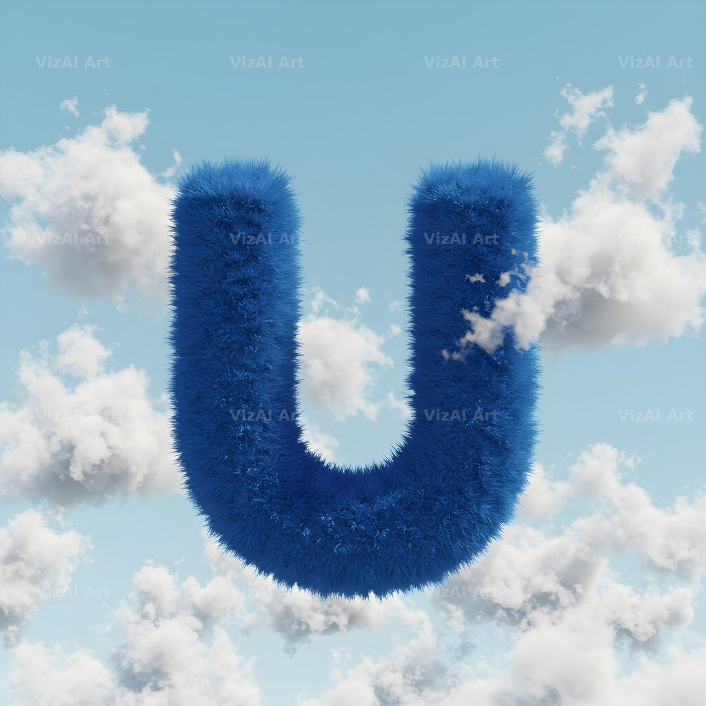 Cloud alphabet letter U