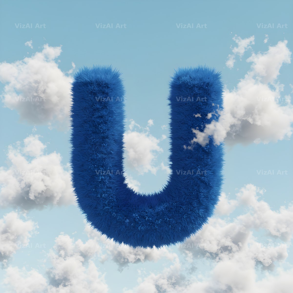 Cloud alphabet letter U
