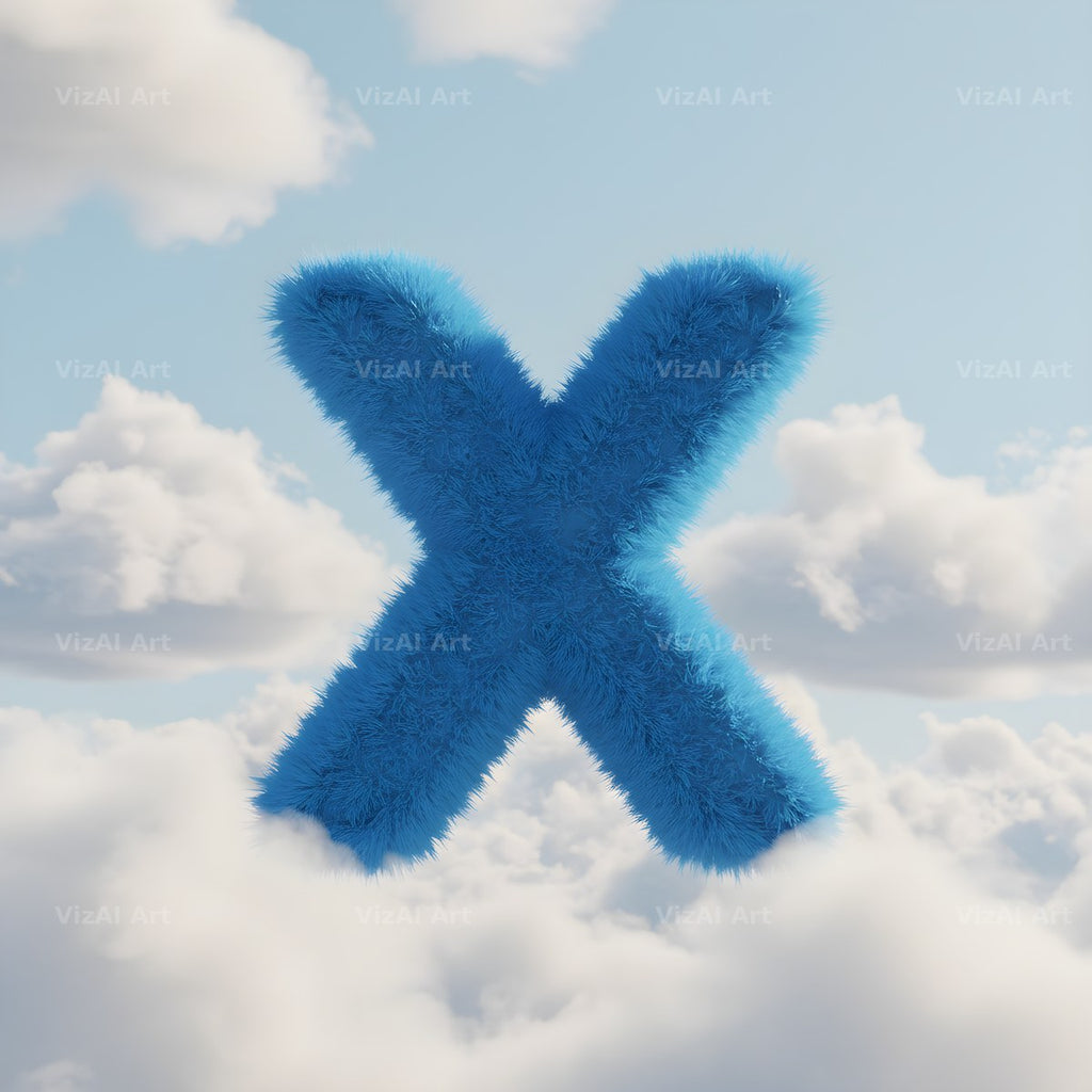 Cloud alphabet letter X