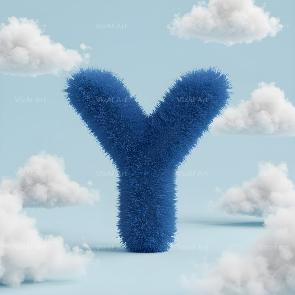 Cloud alphabet letter Y