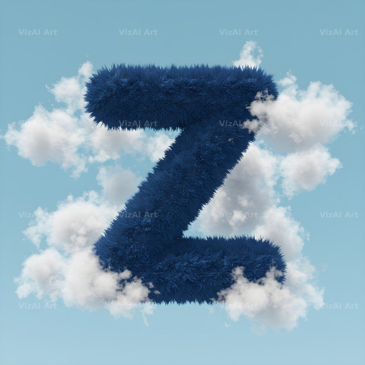 Cloud alphabet letter Z
