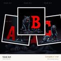 Werewolf Moonlit alphabet — choose an individual printable letter