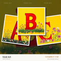Wildflower Field alphabet — choose an individual printable letter