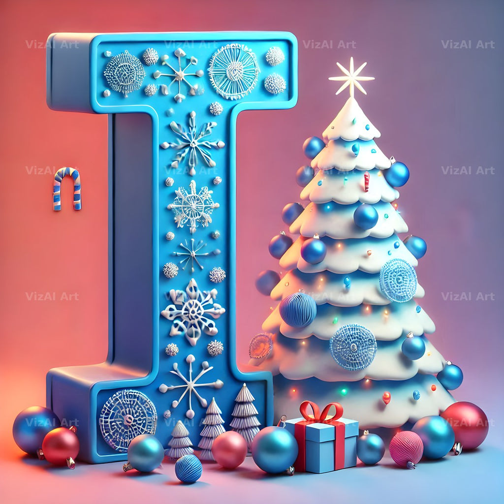 White Christmas Tree alphabet letter I