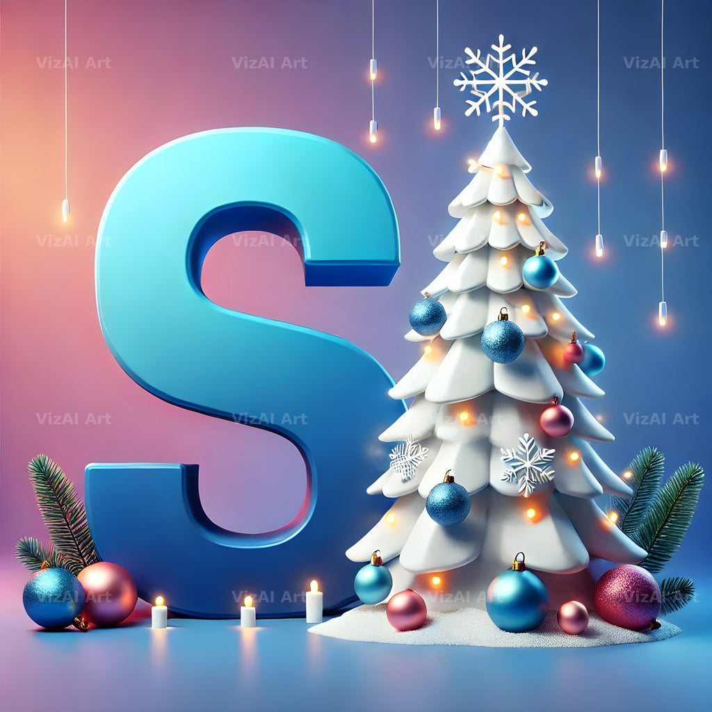 White Christmas Tree alphabet letter S